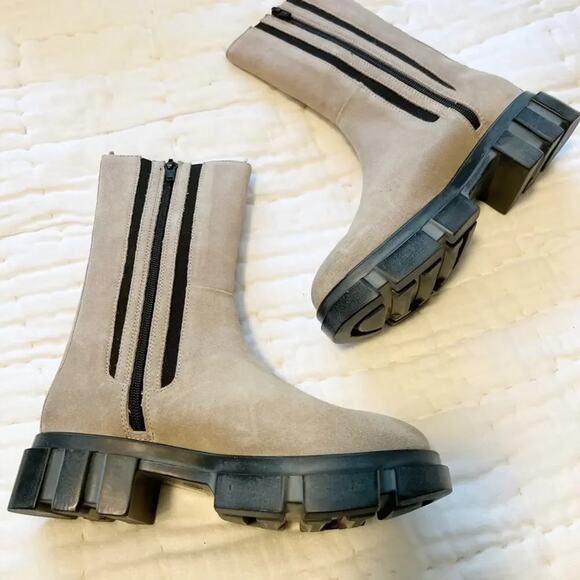 FREE‎ PEOPLE Brooks Chelsea Boots in grey Lug Sole size 37 NWT - Picture 3 of 7